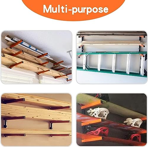 Ultrawall Wall Mount Wood Organizer and Lumber Storage Rack with 3-Level - style: Black-4 PACK