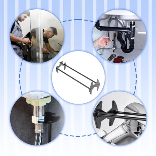 Multifunctional Sink Wrench Faucet Tool, Adjustable Basin Wrench Set, 360° Rotatable Sink Wrench for 21-32mm Faucet Nuts, Plumbing Tool for Kitchen Bathroom Under Sink Installation & Repair