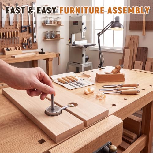 Shimeyao 8 Pcs Countertop Connector Bolts, Miter Bolt Kit with Hex Wrench