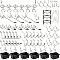 Pegboard Hooks Assortment, for Organizing Various Tools, with Pegboard Bins, 107 PCS, 48 of Which are Locks - style: 107PCS