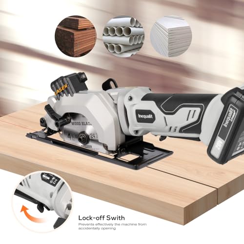 Mini Circular Saw Cordless 20V Compact Saw with Laser Guide - style: Cordless 2A