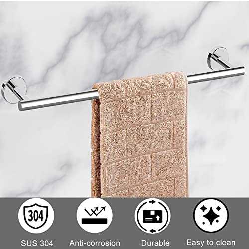 Cilee 8 Piece Polished Chrome Bathroom Hardware Set, 24inch Towel Bar Set - color: Polished Chrome