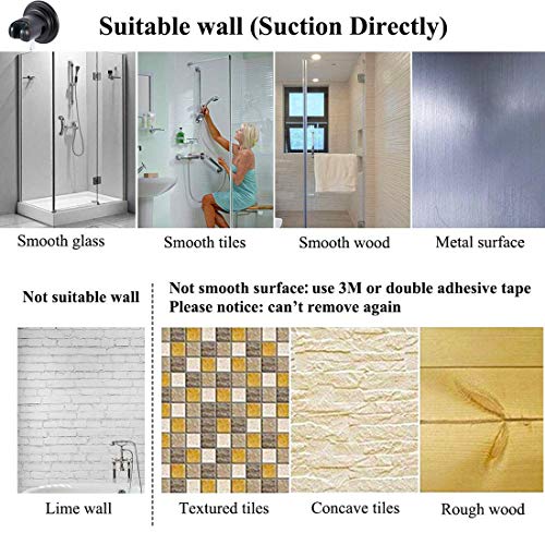 JiePai Suction Cup Shower Head Holder-Adjustable,Oil Rubbed Bronze | 20° adjustable angle,Removable,No-drill wall mount,fits 3/4 handheld,Works on tile glass metal,For bathroom/RV - color: Adjustable Holder-Oil Rubbed Bronze