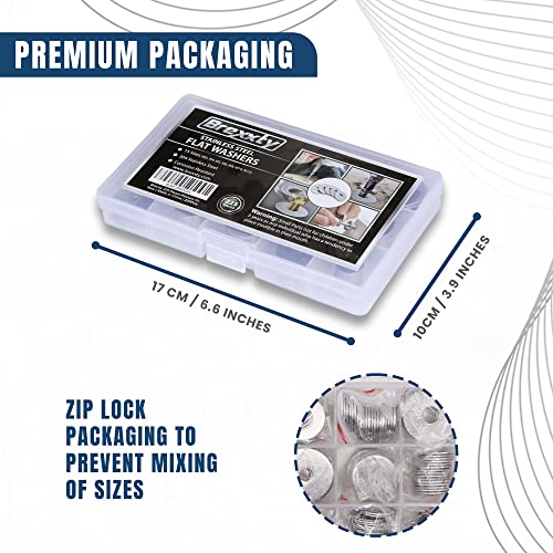 225 Pcs Metric Fender Washers Assortment Kit, 304 Stainless Steel - style: Fender