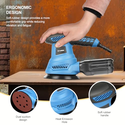 2.5-Amp Random Orbital Sander Corded 4.9-Inch with 20Pcs Sandpapers