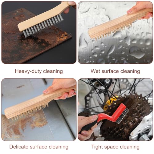 Kifmurase Wire Brush Set 12 Pcs Stainless Steel/Brass Wire Scratch Brush
