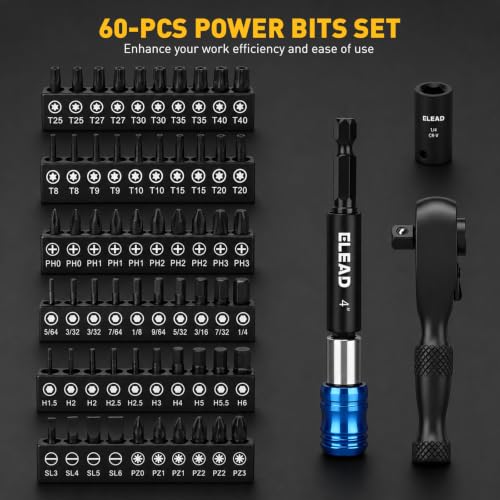 ELEAD 148-Piece Mechanics Tool Set, SAE/Metric 1/4" & 3/8" Drive Socket Set, Magnetic Nut Drivers, Ratcheting Wrenches, Extensions & Adapters, Quick-Release Ratchet, Mechanics Tool for Car Repair - color: 148pcs Mechanics Tool Set Yellow