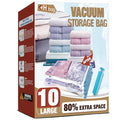 Vacuum Storage Bags, 10 Large Vacuum Seal Bags for Clothing - size: 10-Large