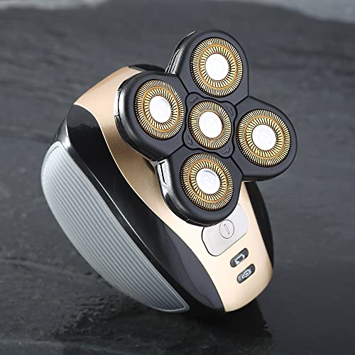 Universal 2 PCS 5 Blades Head Shaver Replacement Heads for Mainstream Shaver Brands, Eelectric Shaver Replacement Replacement Blades (5D Black + Gold) - color: 5d Black + Gold