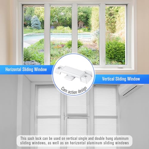 Saillong 3 Pack Window Sash Locks Compatible with Prime-Line F2590, White - color: White
