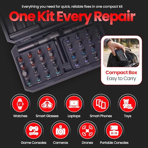 42 in 1 Magnetic Screwdriver Set, Magnetic Ratchet Screwdriver Set with Multi-Bit Ratcheting Handle & Bit Magnetizer, Compact Repair Tool Kit with Storage Case for Furniture, Computer, Bicycle and DIY - size: 42 in 1