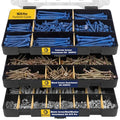 1625pcs Concrete Assortment Kit with Assorted Nuts Bolts and Wood Screws | Carbon Steel Screw Hardware Assortment Kit with 3 Trays for Household Repairs and Hobby Projects - size: 1625pcs