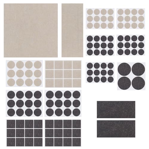 143-Piece Felt Furniture Pads, Anti-Scratch Furniture Felt Pads, Self-Adhesive Chair Leg Floor Protectors for Hardwood Floors, Brown and Beige, HOME MASTER HARDWARE