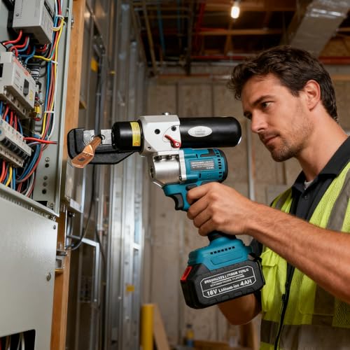 Electric Hydraulic Crimping Tool, 6Ton Battery Crimper Kit - size: MZS-70-3X