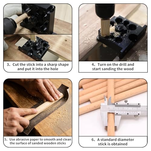 Dowel Maker Jig Kit, 8-20mm Adjustable Carbide Insert Round Rod Cutter