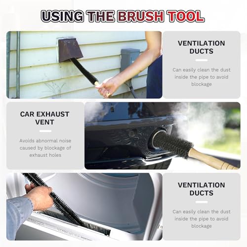 2 Pieces Dryer Vent Cleaner Kit,Lint Brush & Vacuum Hose