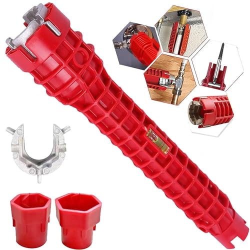 8 in 1 Multifunctional Sink Bathroom Wrench, Wrench Faucet Plumbing Tool, Plumber Sink Wrench Installation Pipe Extractor, Household Water Pipe Faucet Washing Basin Repair Removal Tool