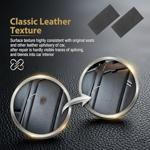 2PCS 8"x4" PU Leather Repair Patch,Self-Adhesive Leather Repair Kit to Repairs Cracks/Holes,Versatile Leathers Patch for Car Seat Repairs & Furniture & Vinyl Surface - color: Non Porous/2PCS