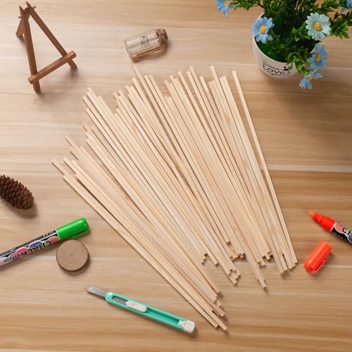 3/16" x 12" Square Wooden Dowel Rods Wood Dowels for Crafting, 50PCS Small Unfinished Wood Craft Sticks Hardwood Sticks Wooden Strips for Arts and DIYers, DIY Projects, Models Making, Woodworking - size: 3/16"×12"-50PCS