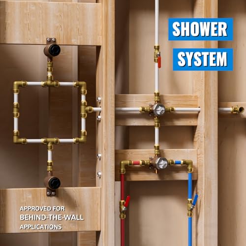 SUNGATOR Plumbing Fittings 1/2 Inch, Push Pex Fittings Set, Brass, 12-Pack - style: 5C+5E+2T, 12 Pack
