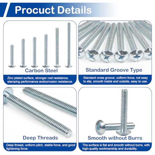 25Pcs #8-32 x 1-5/8" Knob Pull Machine Screws, Cabinet Drawer Handle Screws - size: #8-32 x 1-5/8"