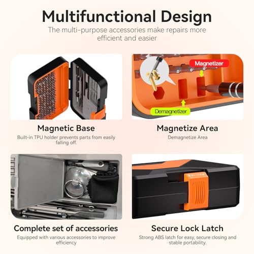 Precision Screwdriver Set, 166 in 1 Mini Screwdriver Set Tool - color: Orange, size: 166