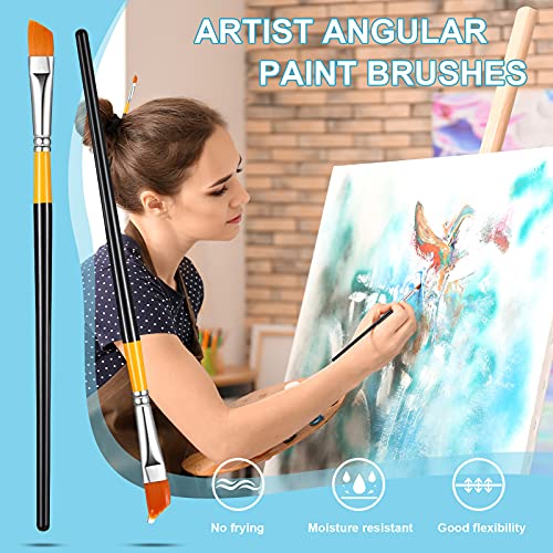 Containlol 6 Pcs 1/2 Inch Acrylic Paint Brushes Angled Flat Art Brush Set