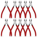 Wire Cutters 10 PACK, 6 inch, Side Cutters, Flush Cut Pliers - color: Red