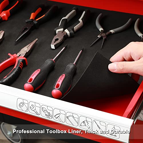 CASOMAN Professional Tool Box Liner and Drawer Liner - 24 inch (Wide) x 24 feet (Long), Non-Slip,Easy Cut, Black - size: 24"W x 288"L