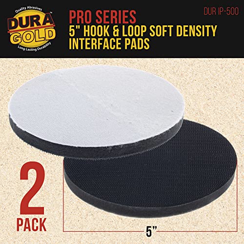 Dura-Gold Pro Series 5" x 10mm Soft Density Sanding Interface Pad, 2 Pack - style: 5" - No Hole