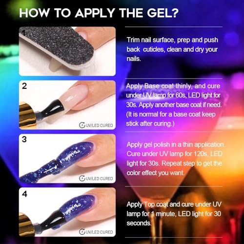 modelones Color Changing Gel Nail Polish Set 6 Colors 2026 Fall UV Nail Gel - color: A A1 Color Changing Nail Polish