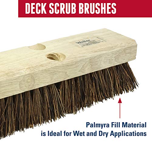 Weiler 44428 9" Block Size, 5 X 14 No. Of Rows, Wood Block, Palmyra Fill, Deck Scrub Brush - size: 9", style: Palmyra