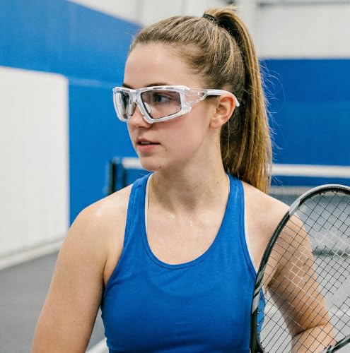 UKNOW Safety Glasses - Anti Fog Wraparound Lenses - Removable Foam Gasket - ANSI Z87.1 Protective Eyewear - Impact Resistant - color: White