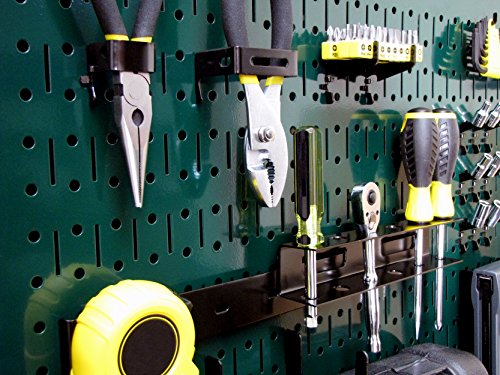 Wall Control Pegboard Rack Horizontal Metal Pegboard Garage Tool Storage Pack - Two 32-Inch Wide x 16-Inch Tall Easy To Install Peg Boards (Green) - color: Green