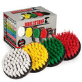 4in Soft, Medium and Stiff Drill Brush Attachment Power Scrubber Brush Set - size: 4in Diameter Brushes (4 Piece Set)