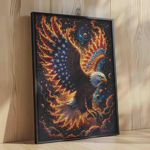 American Flag Eagle Jigsaw Puzzles for Adults 1000 Pieces 4th of July Jigsaw Puzzle for Family Activity Games Patriotic Bald Eagle Art Puzzles Independence Day Art 19.7 x 27.6 Inch - color: American Flag-17