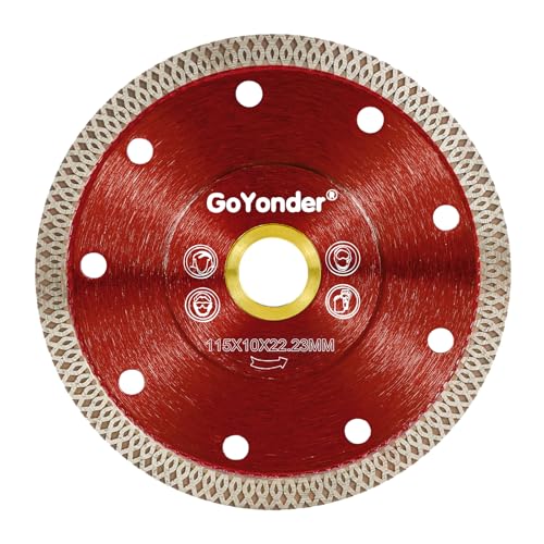 GoYonder 4.5 Inch Super Thin Diamond Saw Blade for Cutting Porcelain Tiles,Granite Marble Ceramics (4.5" -Red) - size: 4.5"-Red