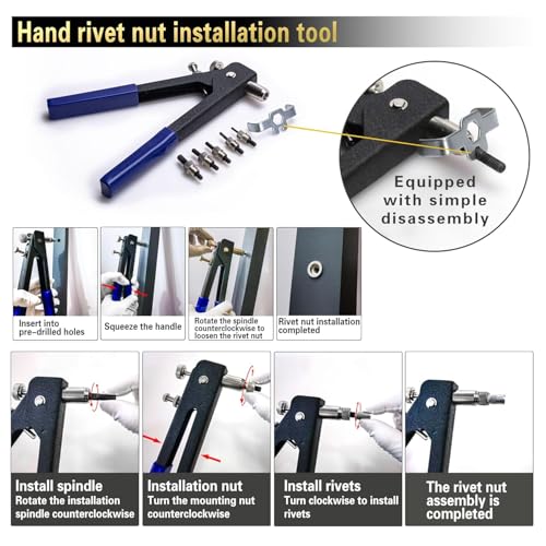 ASKWAY Rivet Nut Tool Kit Stainless Steel 750pcs Rivet Nut Stainless 304