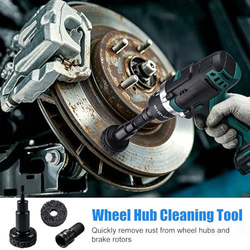 Wheel Hub Cleaning Tool for Quick Rust Removal | Wheel Hub Resurfacing Kit, Wheel Hub & Stud Cleaner Includes 7 Pads, Fits Power Drill & 1/2" Impact Driven Wrenches - color: 9PCS