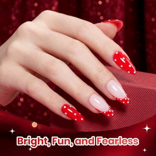 Beetles Red Gel Nail Polish Set, Neon Flame Shimmer Gel Polish - color: Neon Flame