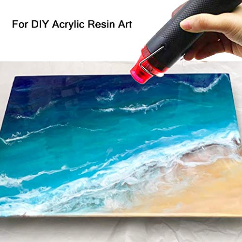 Bubble Removing Tool for Epoxy Resin and Acrylic Art, DIY Glitter Tumblers, Specially-Designed Heat Gun for Making Acrylic Resin Travel Mugs Tumblers to Remove Air Bubbles (Black) - color: Black