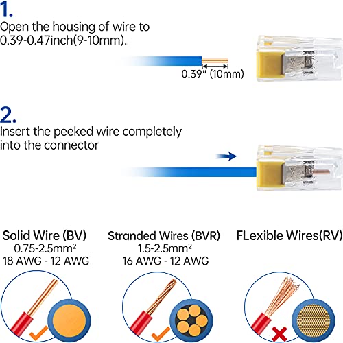 58 Pcs Push-in Wire Connector 773 2/4/ 6/8 Port Conductor Assortment Pack for Junction Box