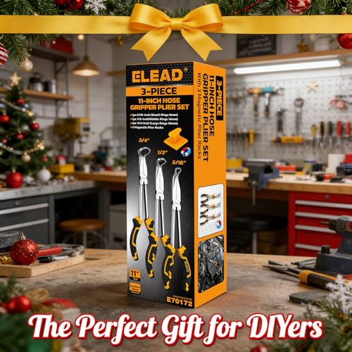 3-Piece 11" Hose Gripper Plier Set, Long Reach Hose Gripping Pliers, 5/16-Inch, 1/2-Inch, 3/4-Inch Diameter, Spark Plug Boot Removal Pliers, Serrated Jaws for Hard to Reach Tight Spaces - style: 3pcs Hose Gripper