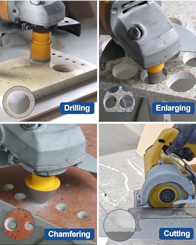 HIGHDRIL 13Pcs Tile Hole Saw Kit for Porcelain Ceramic Marble Stone - size: Kit 2 Thread