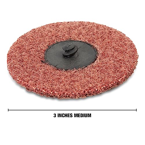 OEMTOOLS 22519 3” Twist Lock Surface Prep Discs, 25 Piece Set, Medium Maroon, Finishing Abrasive 3” Sanding Disc Surface Conditioning Tool Bundle, Sander, Rotary Tool, and Die Grinder Accessories - style: 25 Piece Meduim Grit Surface Prep Discs