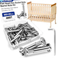 40 Sets M6 x 40mm Barrel Nuts and Bolts, Hex Socket Binding Screws - size: 40 Sets M6 x 40 mm