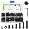 180PCS M5 Nuts and Bolts Assortment Kit 8mm-25mm, Upgraded Zinc Plated Metric Button Head Hex Socket Cap Machine Screws 10.9 Alloy Steel M5 Screw Assortment, 6 Lengths Bolts and Nuts Kit - size: C.M5