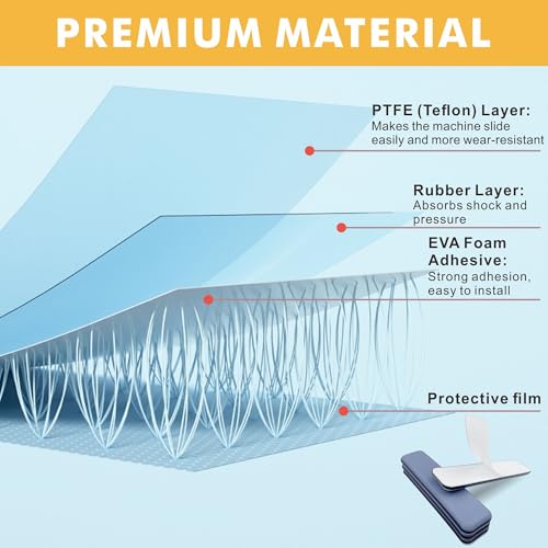 16 PCS PTFE(Teflon) 1" x4" Rectangle Furniture Glides Sliders, Furniture Sliders for Carpeted & Hardwood Floors, Rectangle Self-Adhesive Floor Protector Pads,Furniture Feet Protectors