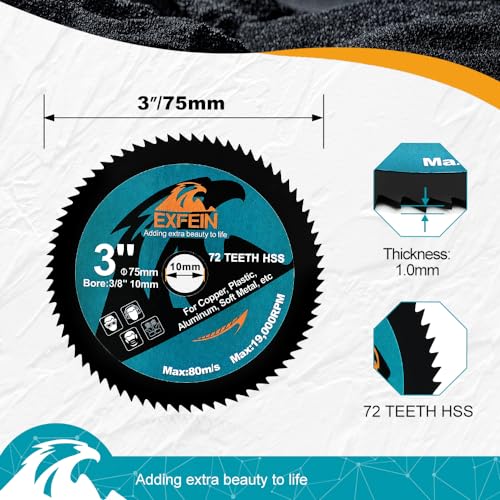 3 Inch HSS Circular Saw Blade 4pcs, High-Speed Steel Saw Blade for Cutting Soft Metal Copper Aluminum Wood Plastic Diamond Disc - size: HSS(for metal)