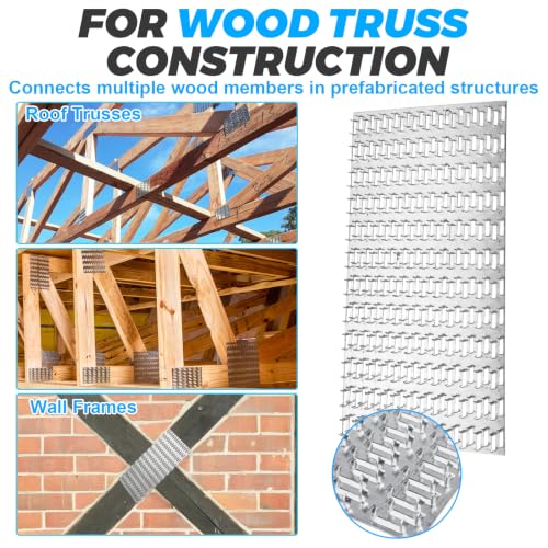 10 PCS Truss Plates, 10 x 5 Inch, 1 mm Thick - size: 10 x 5 Inch